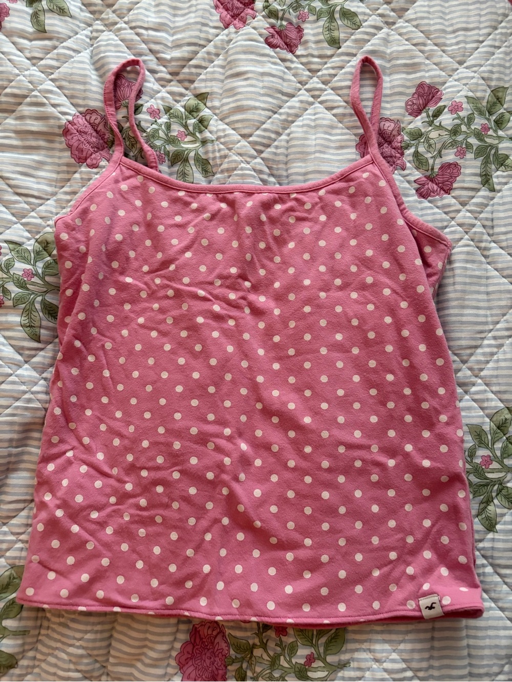 Hollister Polka Dot Cami Tank Top Pink Size Large